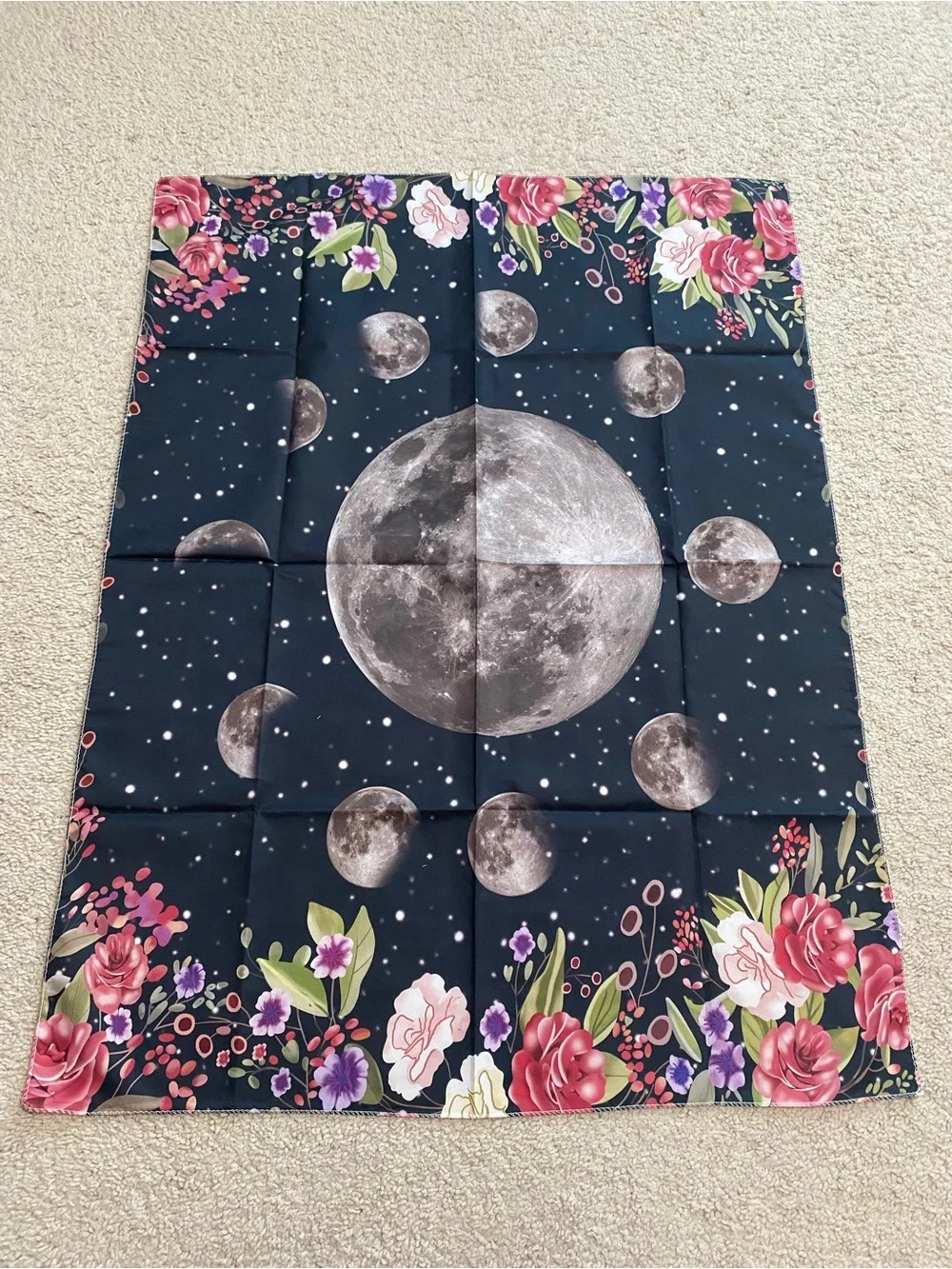 Vintage Moon Botanical Floral Tapestry Wall Decor